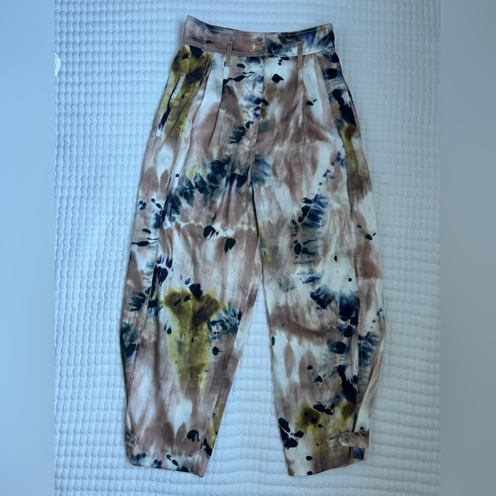 NWOT Zara Tie Dye Print Satin Pants